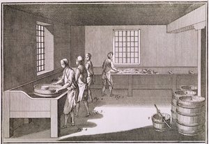 火薬の製造、Denis Diderotによる「百科事典」の図（1713-84）1751-72 作： French School